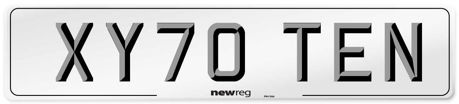 XY70 TEN Number Plate from New Reg